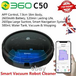 360 C50 Alexa Robotic Vacuum Cleaner Robot Vac 2 in 1 Wet & Dry WLAN 2600Pa Mop