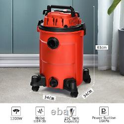 3-in-1 Portable Vacuum Cleaner 25 L Mobile Vacuum with Attachments Wet/Dry Hoovers