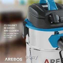 AREBOS Industrial Vacuum Cleaner 5IN1 1600W Vacuum Cleaner Wet Dry 30L Blue