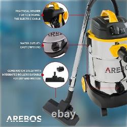 AREBOS Industrial Vacuum Cleaner 5IN1 1600W Vacuum Cleaner Wet Dry 30L Yellow