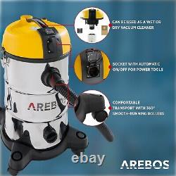 AREBOS Industrial Vacuum Cleaner 5IN1 Vacuum Cleaner Wet-Dry 1300W 30L Yellow