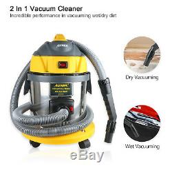 AUTOOL Car Wet Dry Vacuum Cleaner 15L 5.5 Peak HP 12V 1000W Stainless Steel