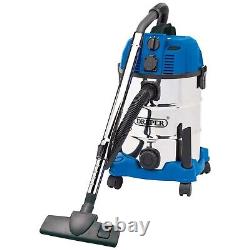 Draper 230V Wet& Dry Vacuum Cleaner with Integrated Power Socket 30L 1600W 20529