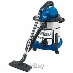 Draper 30L 1600W Wet & Dry Vacuum Cleaner with Integrated 230V Power Socket