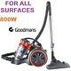 Goodmans Turbomax Cylinder Vacuum Cleaner 800w Extendable Hose For All Surfcases