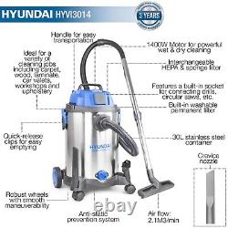 Hyundai 1400W 3-In-1 Wet & Dry HEPA Filtration Electric Vacuum Cleaner HYVI3014