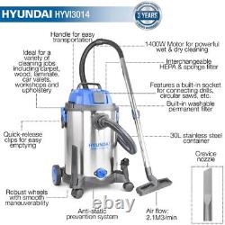 Hyundai HYVI3014 30L Wet/Dry Vacuum Cleaner 230V/1400W