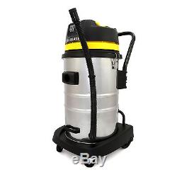 Industrial Vacuum Cleaner Wet & Dry Commercial Stainless Steel 60L Hoover