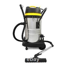 Industrial Vacuum Cleaner Wet & Dry Extra Powerful Stainless Steel 60L Hoover