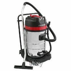 Industrial Vacuum Cleaner Wet & Dry Vac Extra Powerful Stainless Steel 80L B0658
