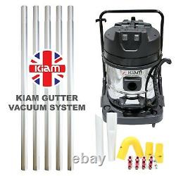 Kiam Gutter Cleaning KV60-2 Wet & Dry Vacuum Cleaner & 20ft 6m Pole Kit