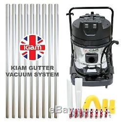 Kiam Gutter Cleaning KV60 Wet & Dry Vacuum Cleaner & 36ft 10.8m Pole Kit System