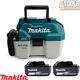 Makita Dvc750lz 18v Lxt Brushless Wet/dry Vacuum Cleaner + 2 X 4.0ah Batteries
