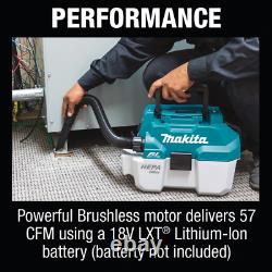 Makita XCV11Z 18V LXT Li-Ion Brushless Cordless 2 Gallon HEPA Wet/Dry Vacuum