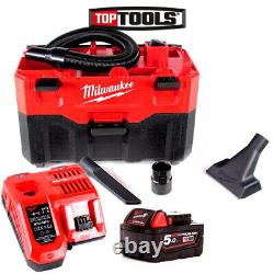 Milwaukee M18VC2 18V Wet & Dry Vacuum Cleaner + 1 x 5.0Ah Battery & Charger