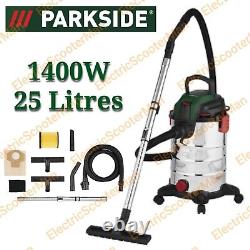 Parkside 1400W 25L Industrial Wet & Dry Vacuum Cleaner Complete Set