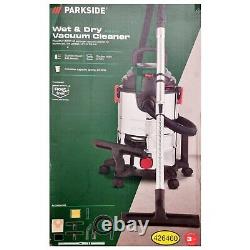 Parkside 1400W 25L Industrial Wet & Dry Vacuum Cleaner Complete Set