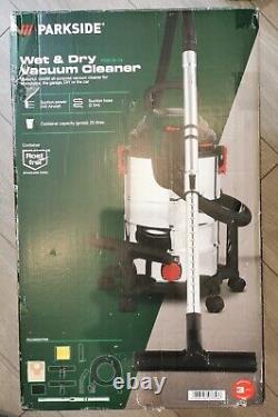 Parkside 1400W Powerful Wet & Dry Vacuum Cleaner 25L All Purpose + Accessories