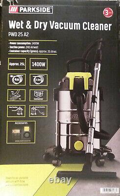 Parkside Wet & Dry Vacuum Cleaner PWD 25 A2 3 Year Warranty German Design