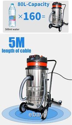 Power Electronic 3motor 3000W 80L High-Quality Wet Dry Industrial Vacuum Cleaner
