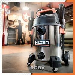 RIDGID 60 Litre (16 Gal.) 6.5 Peak HP Stainless Steel Wet Dry Vacuum with Cart