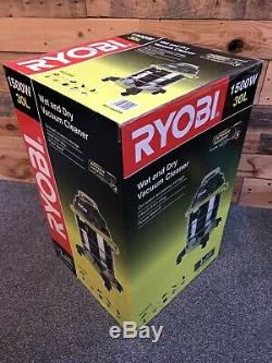 (RRP £189) Ryobi 30L 1500W Stainless Steel Wet Dry Home/Workshop Vacuum