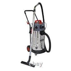 SEALEY VACUUM CLEANER INDUSTRIAL DUST-FREE WET/DRY 38L 1500With230V STAINLESS STEE