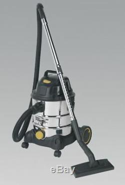 Sealey PC200SD110V Vacuum Cleaner Industrial Wet & Dry 20ltr 1250With110V Stainles