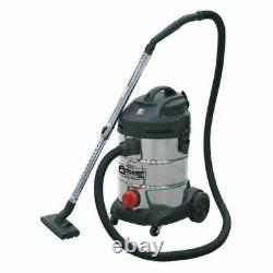 Sealey PC300SD Vacuum Cleaner Industrial 30ltr 1400With230V Stainless Bin