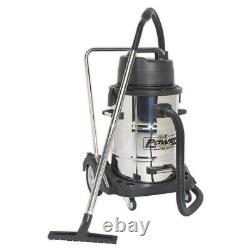 Sealey PC477 Industrial Wet & Dry Vacuum Cleaner 77ltr Stainless Drum 2400With230V