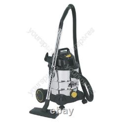 Sealey Vacuum Cleaner Industrial Wet & Dry 20L 1250With110V Stainless Drum