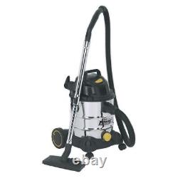 Sealey Vacuum Cleaner Industrial Wet & Dry 20L 1250With110V Stainless Drum PC200SD
