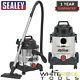 Sealey Vacuum Cleaner Industrial Wet & Dry 20l 1250with230v Stainless Drum