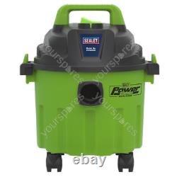 Sealey Vacuum Cleaner Wet & Dry 10L 1000With230V Green