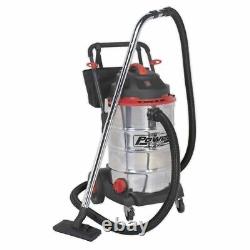 Sealey Vacuum Cleaner Wet & Dry 60L Stainless Drum 1600With230V