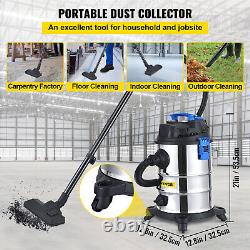 VEVOR Wet & Dry Vacuum Cleaner 25 L 1200 W Dust Extractor For Industrial Garage