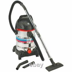 Vac Cvac25ss Wet Dry Vacuum Cleaner 230v Stainless Steel Body Dust Bag Included