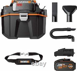 WORX WX031.9 18V (20V MAX) Cordless Compact Wet & Dry Vacuum 4Ah Battery+charger