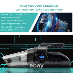 Wet&Dry 6000Pa Vacuum Cleaner Portable Car Air Compressor Digital Tire Air Pump