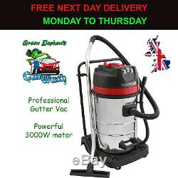 Wet & Dry Vacuum Gutter Cleaner 3000w 80L Guttervac Gutter Commercial Vacs
