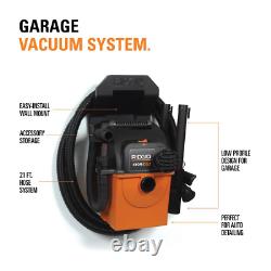 5-gal Shop Vacuum Humide À Sec Mur-mount Nettoyeur De Vapeur De Voiture Portable Ridgid Nouveau