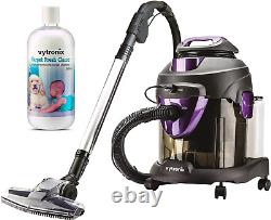 As an AI language model, I can provide you with a translation. The title 'VYTRONIX WSH60 Multi-Function Wet & Dry Vacuum Cleaner & Carpet Cleaner 4-in-1' can be translated to French as 'Aspirateur Multifonction VYTRONIX WSH60 pour les Liquides et les Poussières avec Nettoyeur de Tapis 4-en-1'.