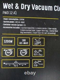 Aspirateur Parkside Wet & Dry 12L 1200W PWD 12 A1 Neuf dans sa boîte jamais utilisé