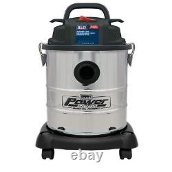 Aspirateur Sealey Wet & Dry 20L 1200W avec tambour en acier inoxydable 230V PC195SD