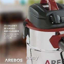 Aspirateur industriel AREBOS 5EN1 1600W Aspirateur eau et poussière 30L Rouge