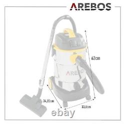 Aspirateur industriel AREBOS 5EN1 1600W Aspirateur humide/sec 30L jaune