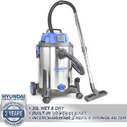 Aspirateur industriel Hyundai Wet & Dry Vac avec souffleur 30L 1400W avec prise avant