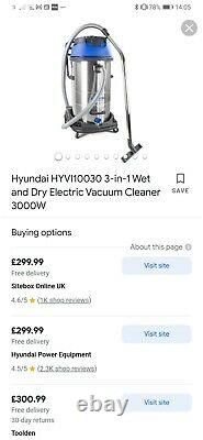 Hyundai Hyvi10030 3 -en-1 Wet/dry Electric Hepa Filtration Aspirateur 3000w