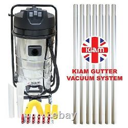Kiam Gutter Cleaning System Kv100 Wet & Dry Vacuum Cleaner & 28ft 8.4m Pole Kit