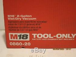 Milwaukee 0880-20 M18 18v 2 Gal. Téléphone Sans Fil Lith-ion Aspirateur Sec / Humide (tool-only) Nisb